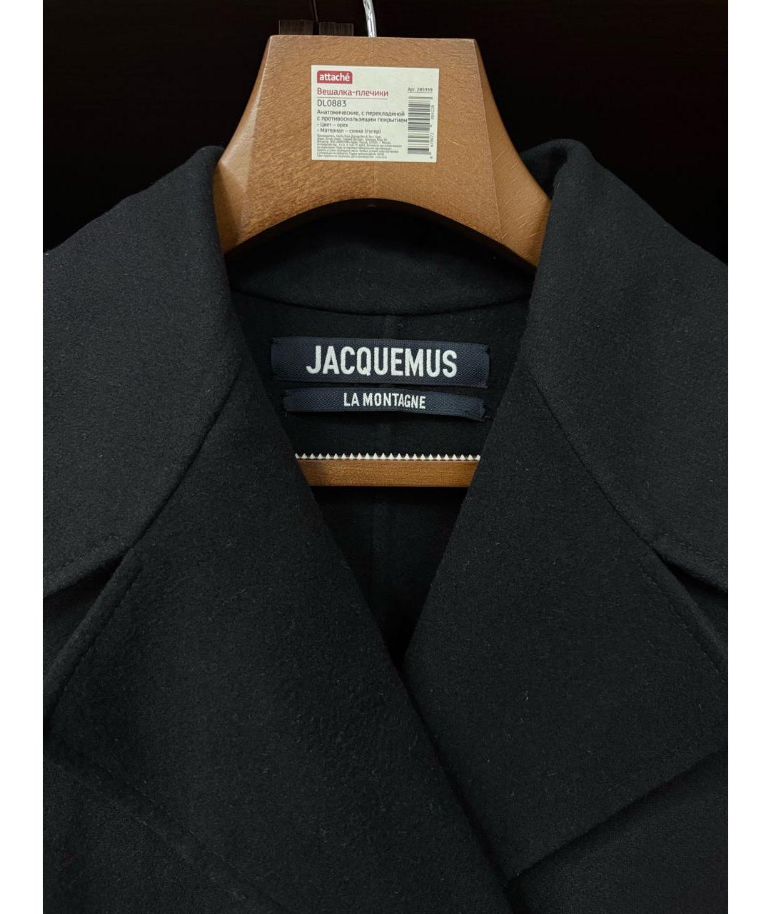 JACQUEMUS Черное шерстяное пальто, фото 3