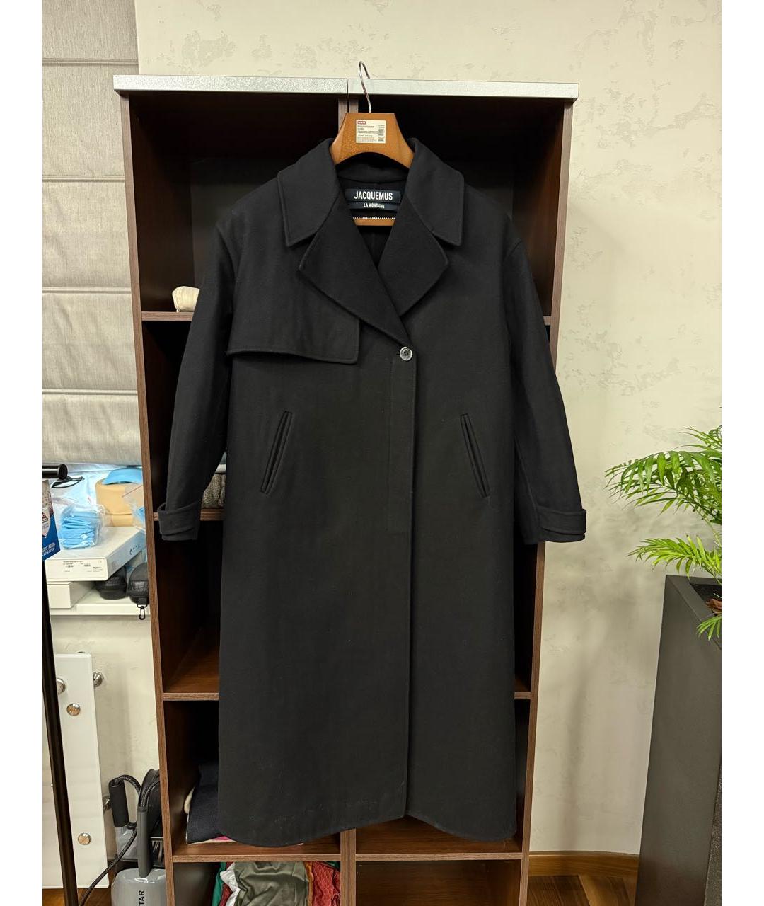 JACQUEMUS Черное шерстяное пальто, фото 8