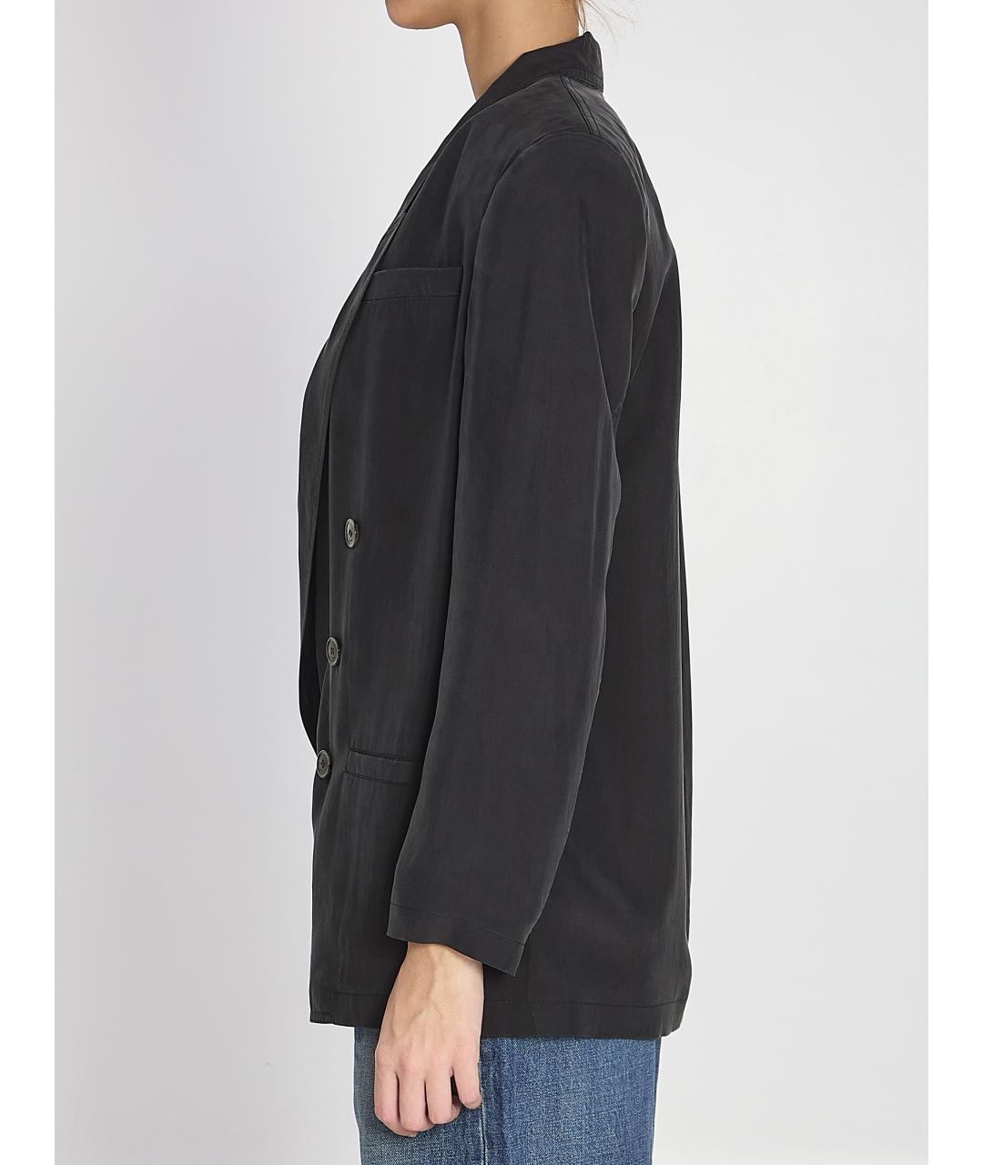 SAINT LAURENT Черный шелковый жакет/пиджак, фото 4