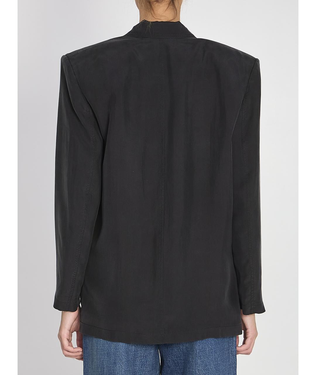 SAINT LAURENT Черный шелковый жакет/пиджак, фото 5