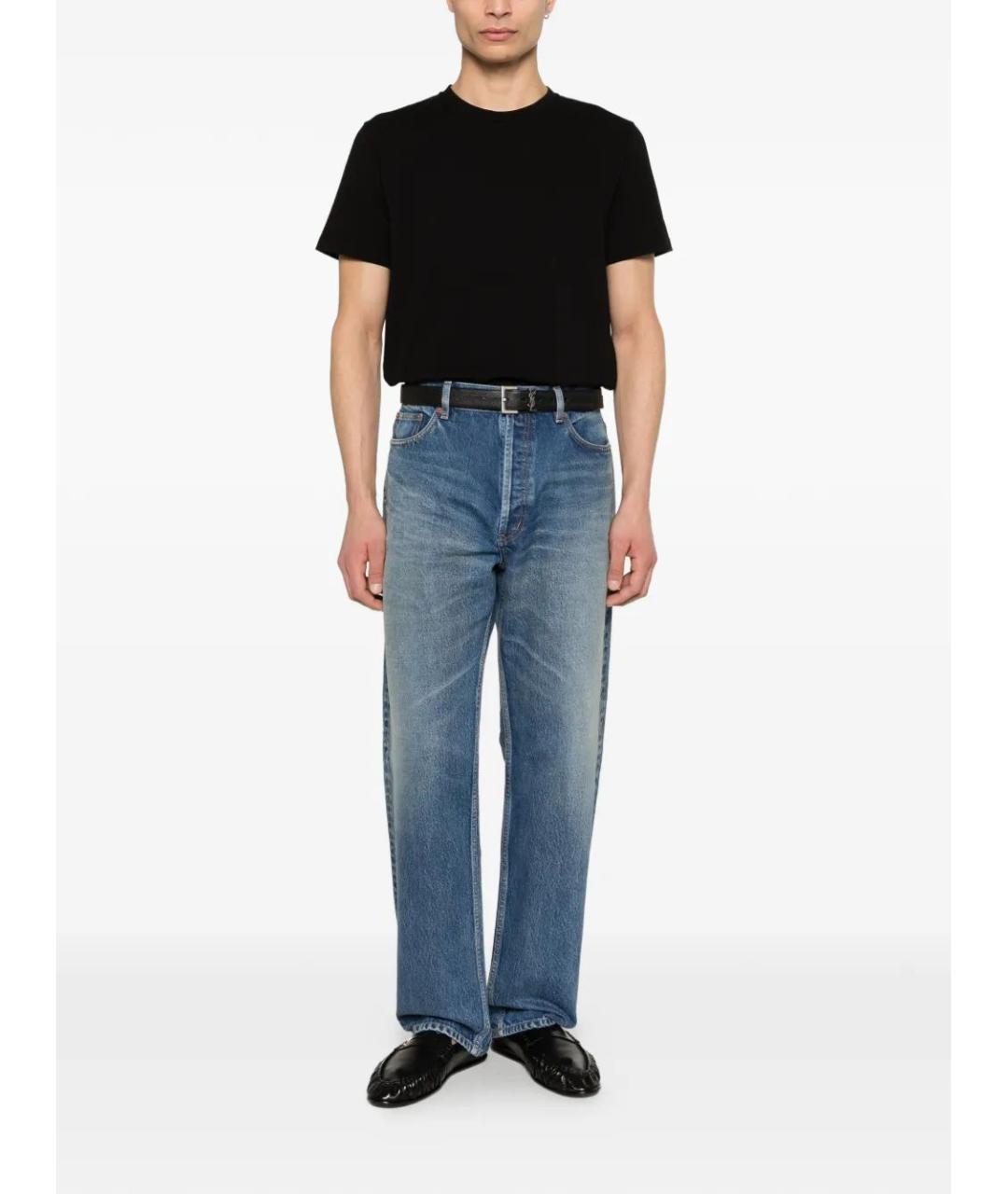 SAINT LAURENT Черная хлопковая футболка, фото 2