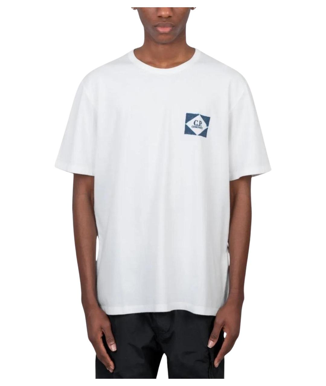 CP COMPANY Белая хлопковая футболка, фото 1