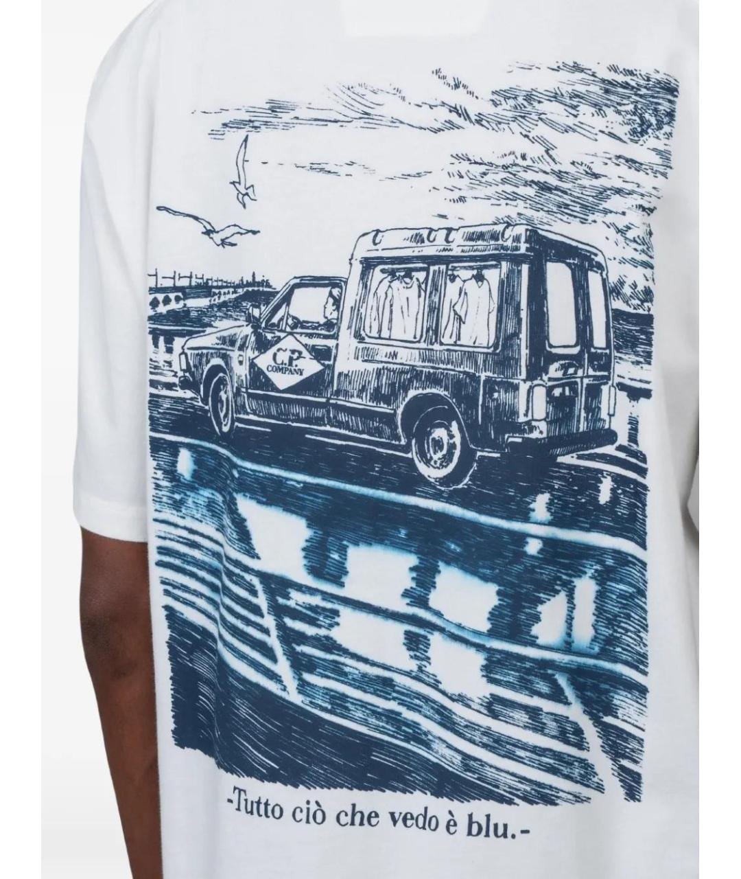 CP COMPANY Белая хлопковая футболка, фото 4