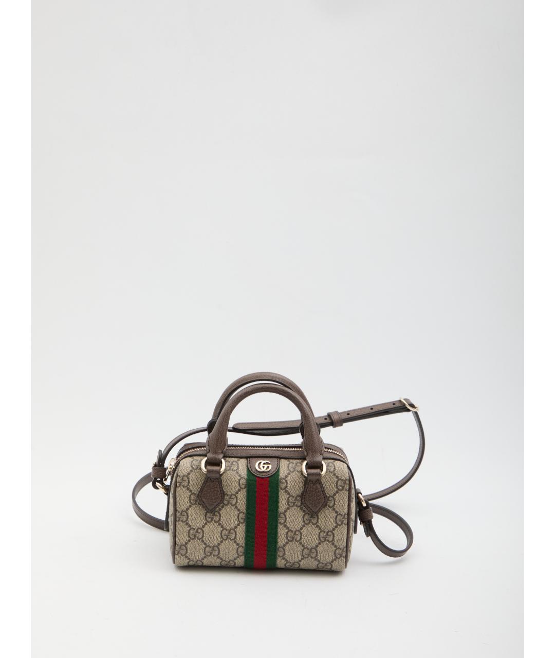 GUCCI Бежевая жаккардовая сумка тоут, фото 6