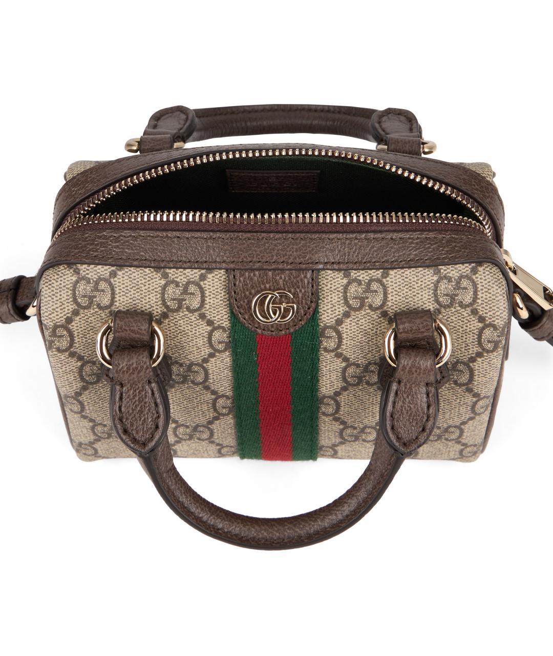 GUCCI Бежевая жаккардовая сумка тоут, фото 5