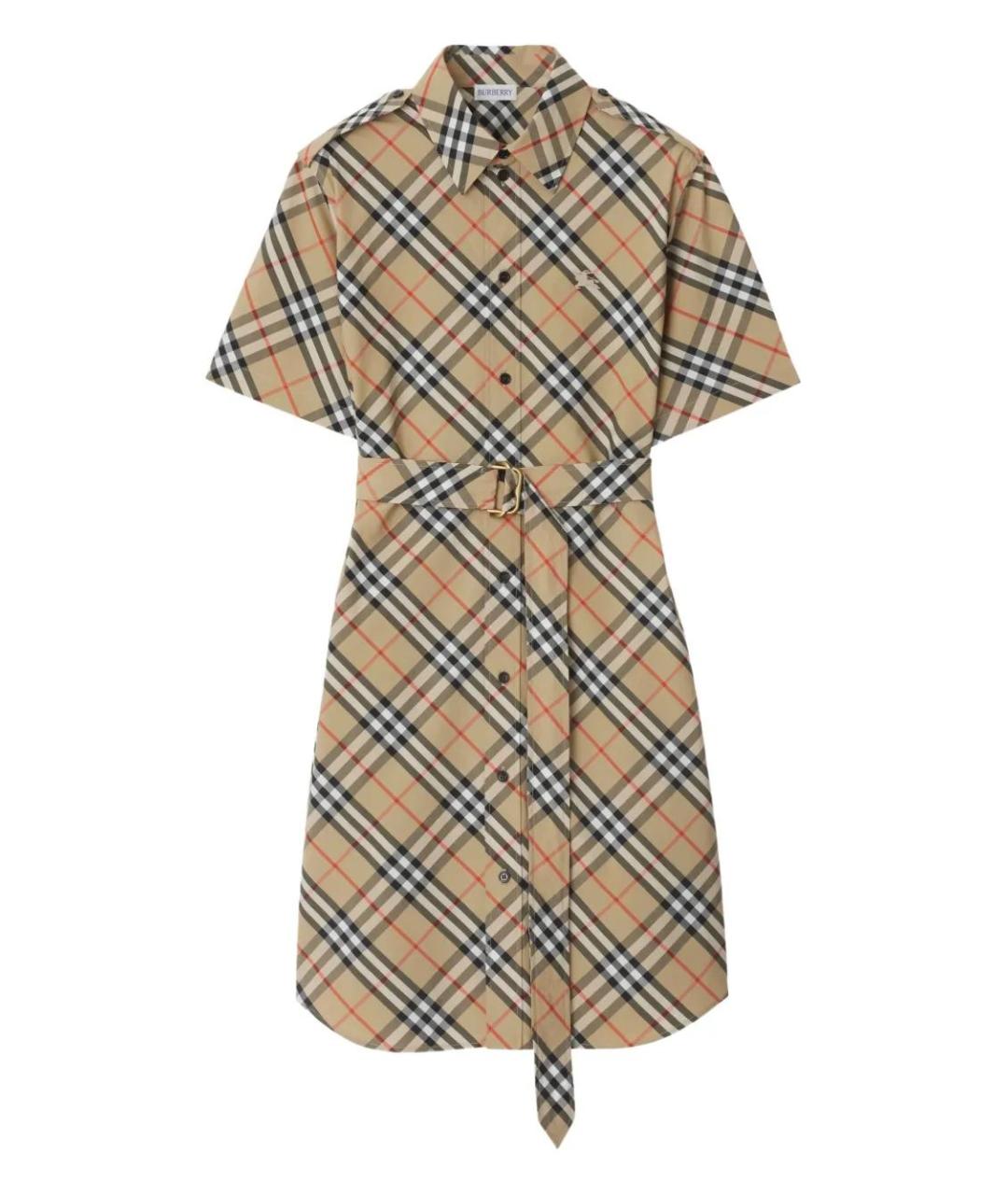 BURBERRY Бежевое хлопковое повседневное платье, фото 1