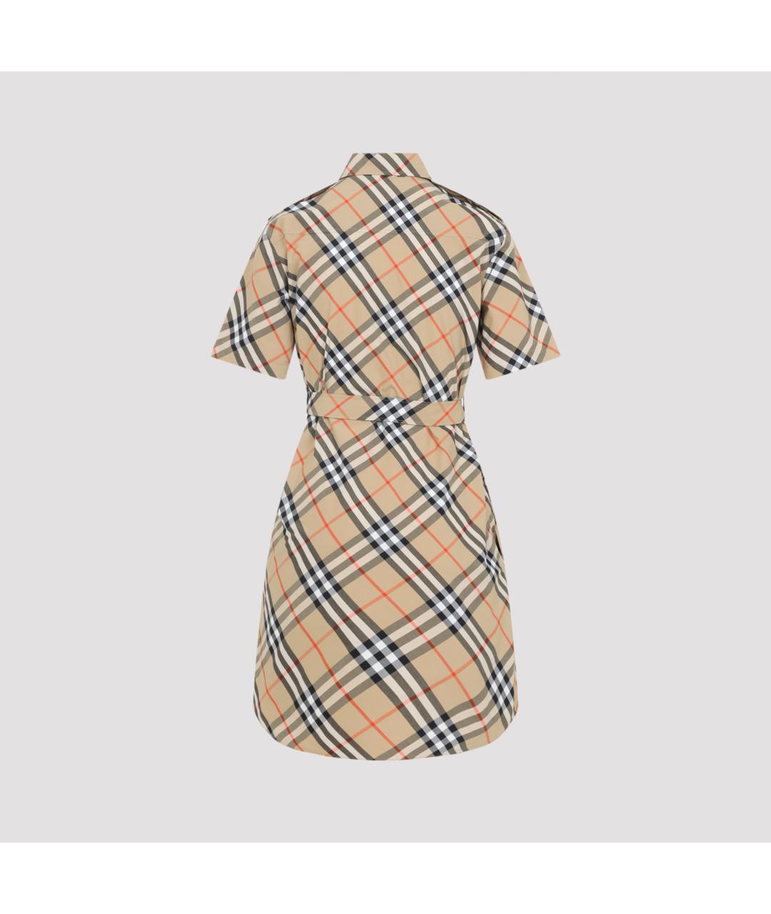 BURBERRY Бежевое хлопковое повседневное платье, фото 3
