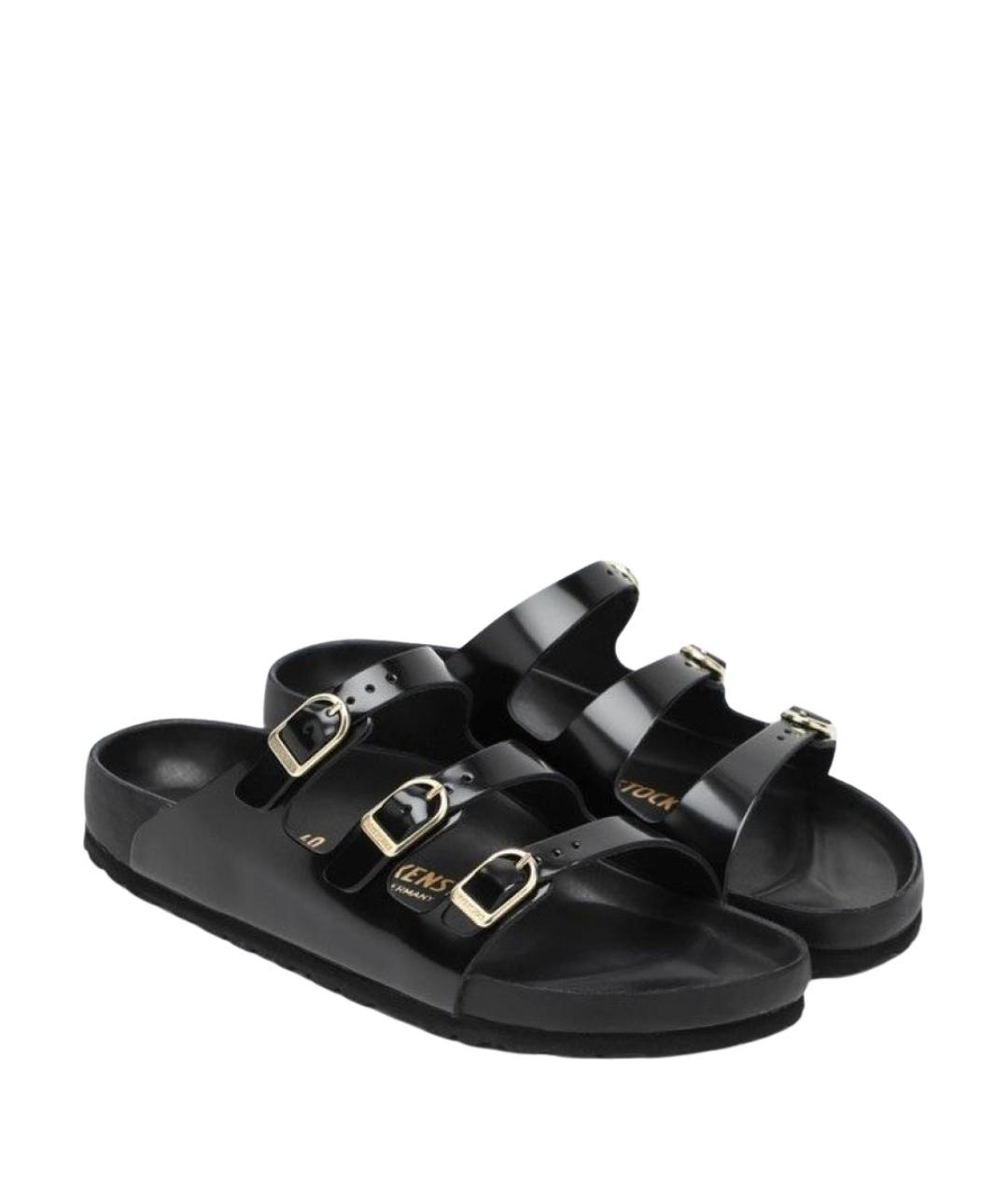 BIRKENSTOCK Черные кожаные сандалии, фото 1