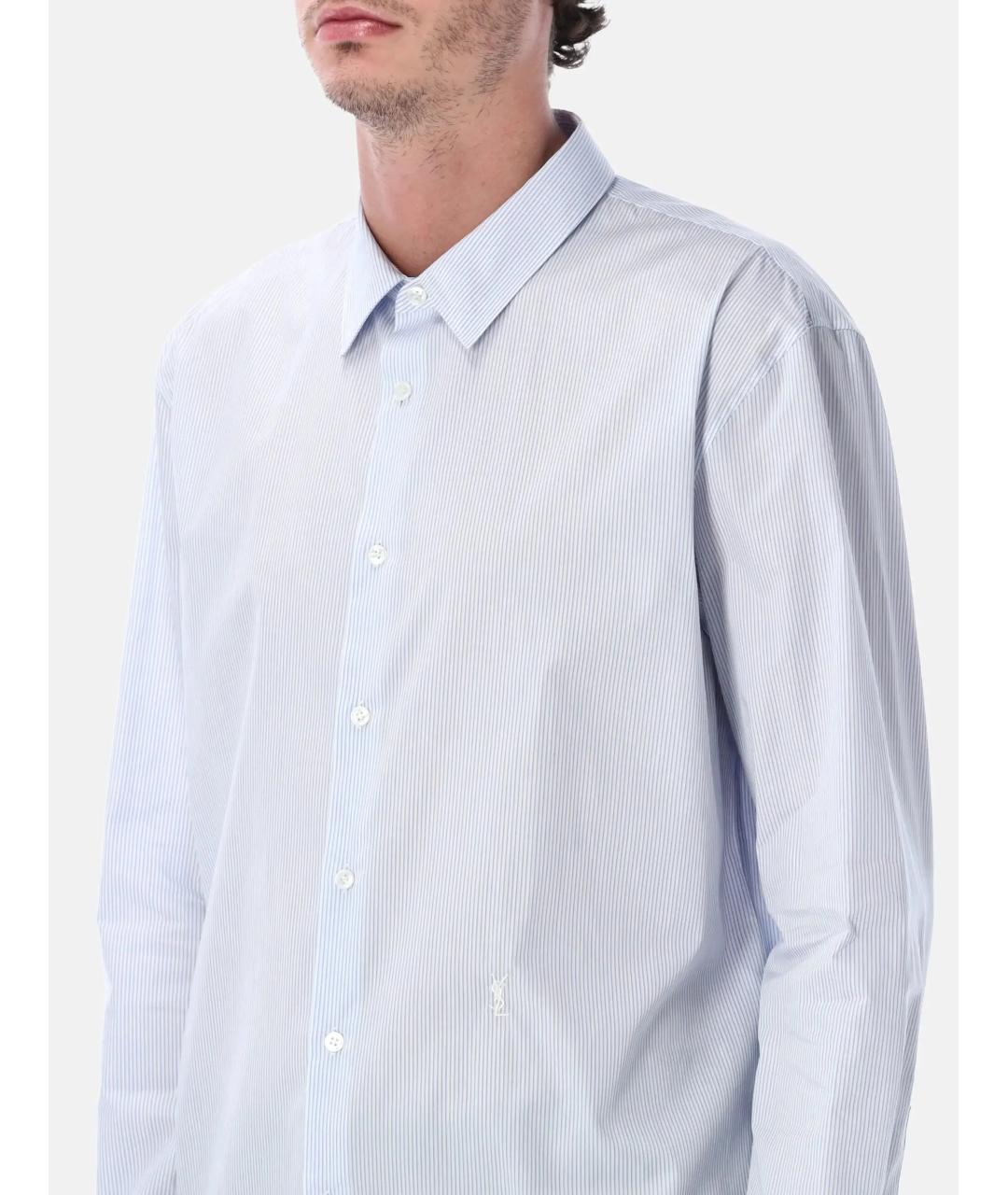 SAINT LAURENT Голубая хлопковая классическая рубашка, фото 3