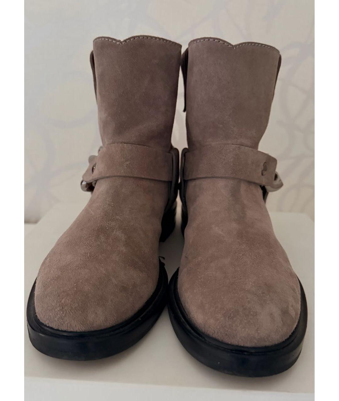 CASADEI Бежевые замшевые полусапоги, фото 2