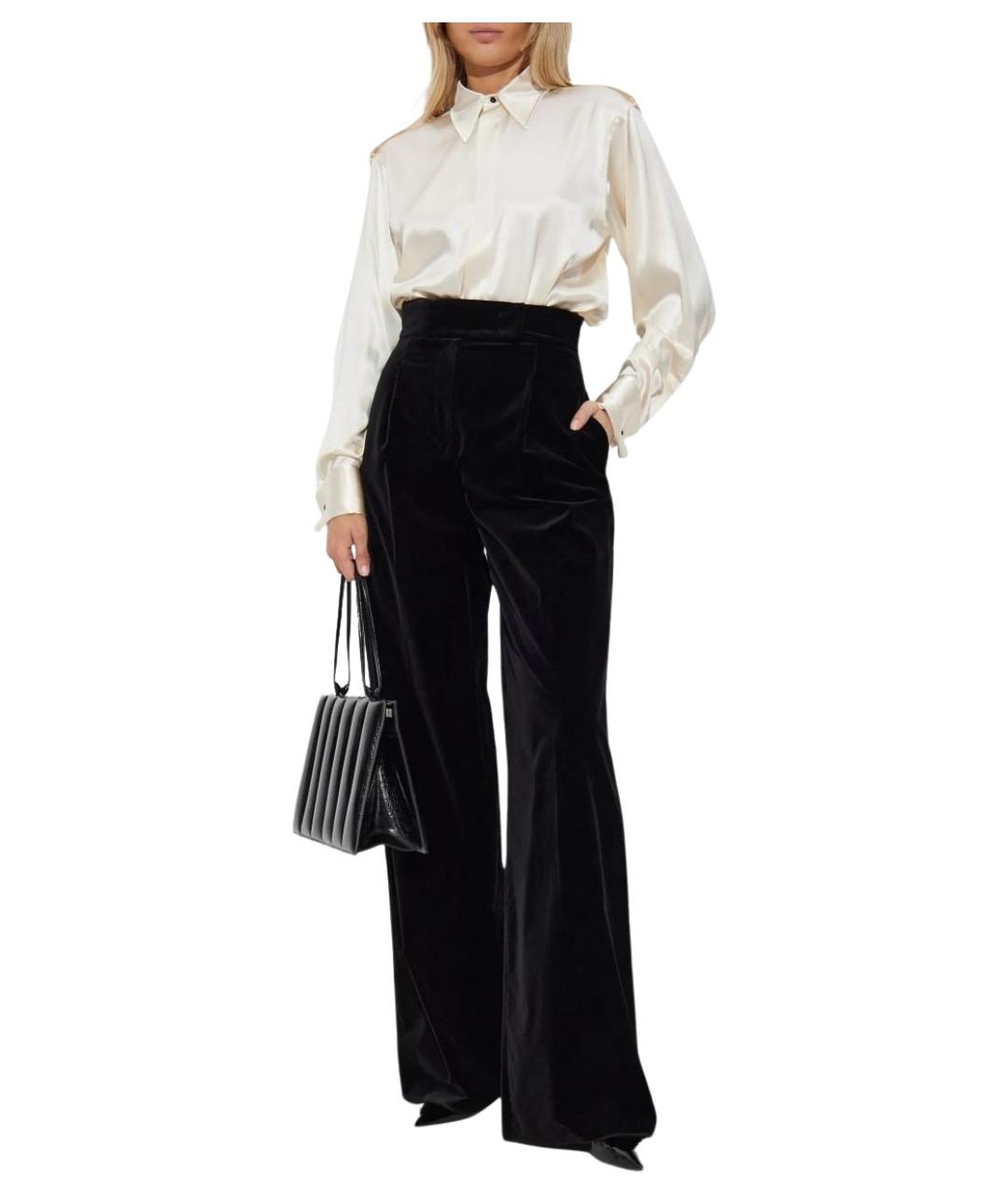MAX MARA Черные хлопковые прямые брюки, фото 2