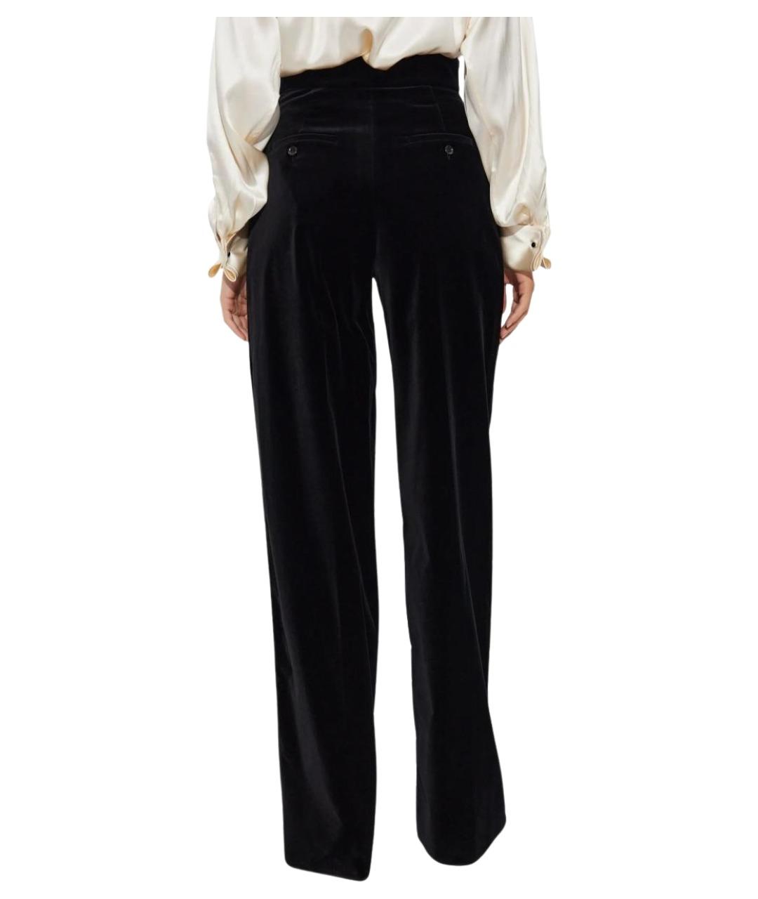 MAX MARA Черные хлопковые прямые брюки, фото 4