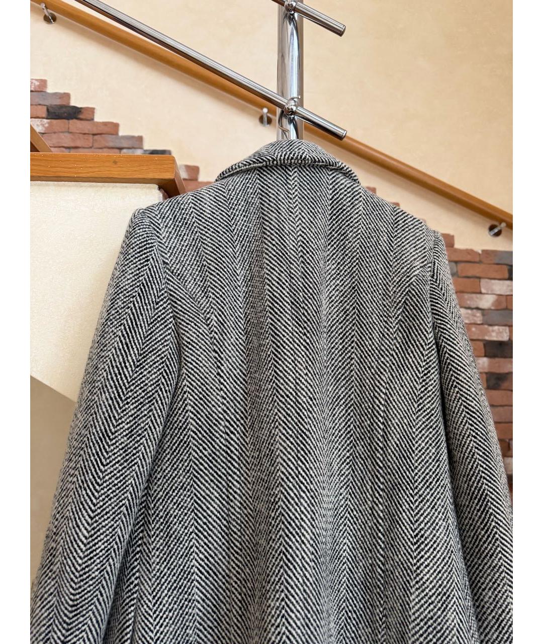 ELISABETTA FRANCHI Серое шерстяное пальто, фото 6