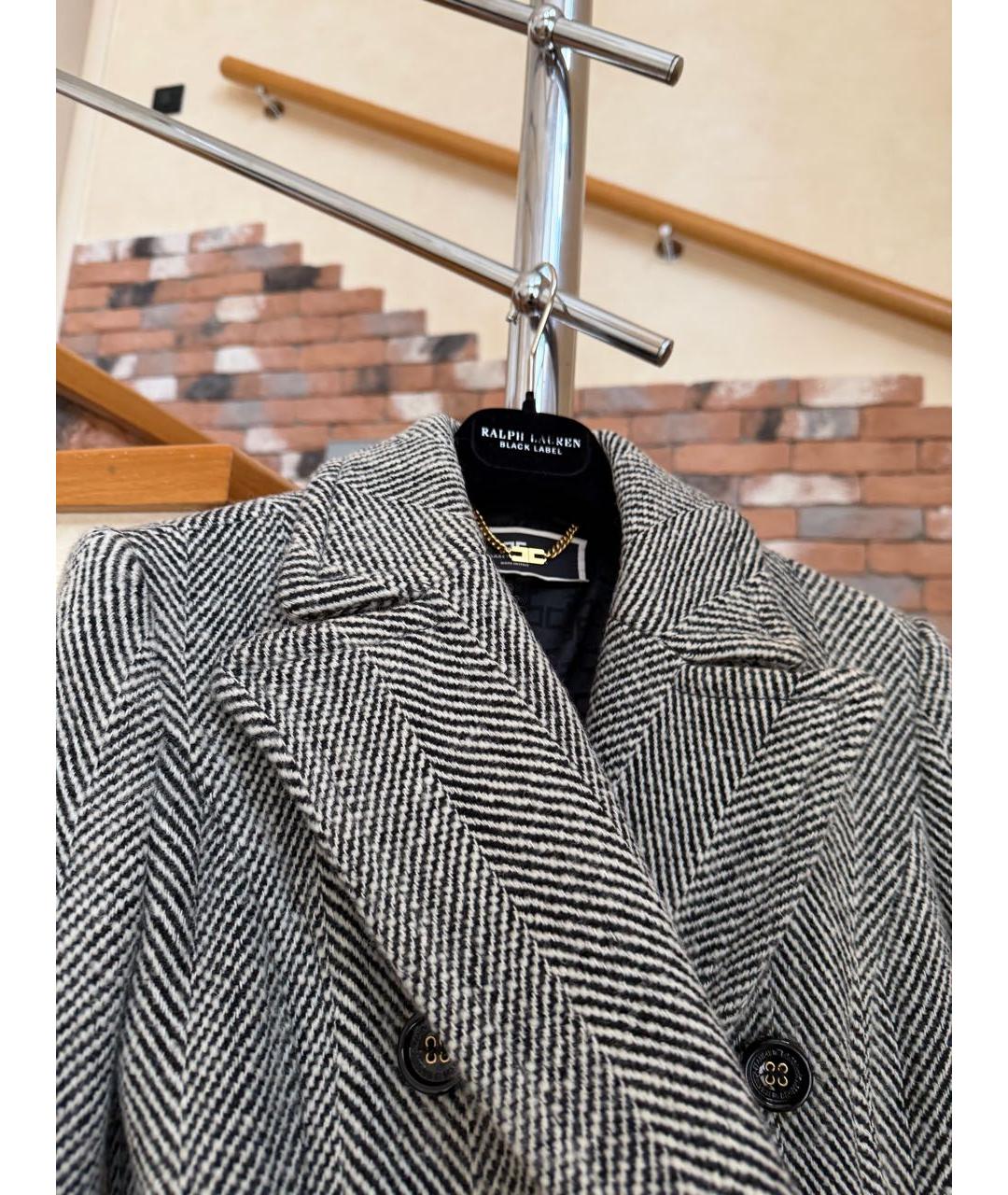 ELISABETTA FRANCHI Серое шерстяное пальто, фото 3