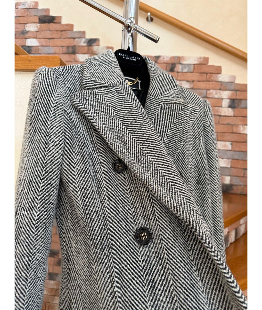 ELISABETTA FRANCHI Серое шерстяное пальто, фото 2