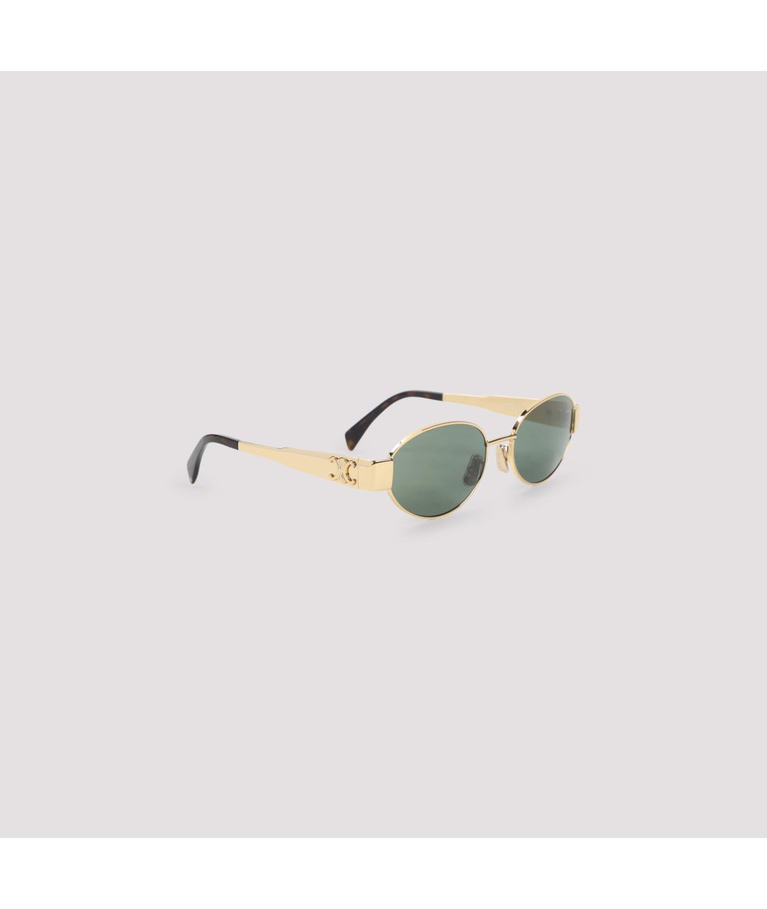 CELINE Золотые металлические солнцезащитные очки, фото 2