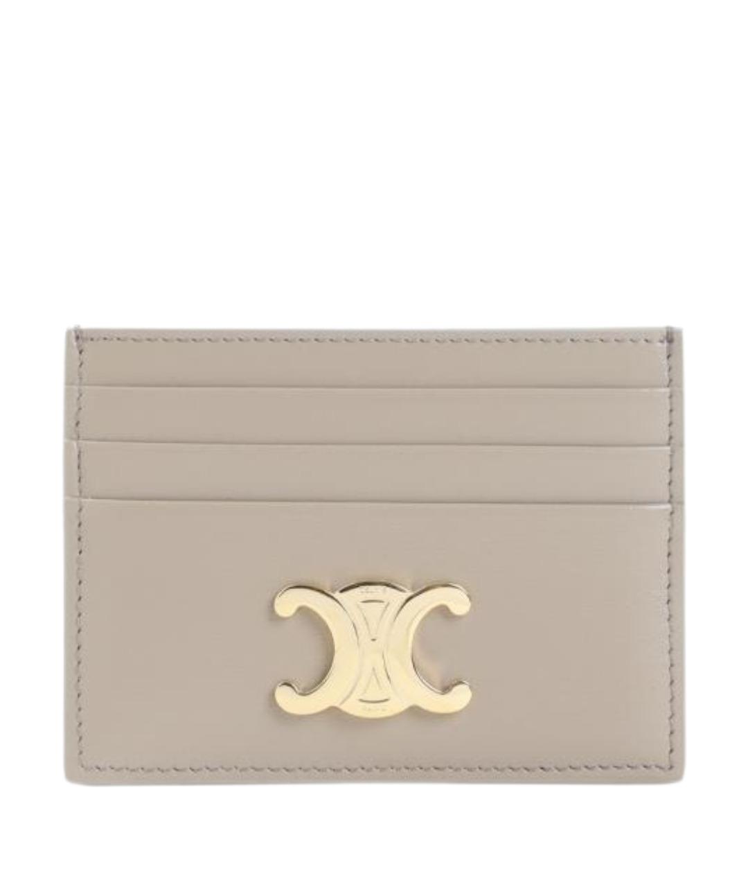 CELINE Бежевый кожаный кардхолдер, фото 1