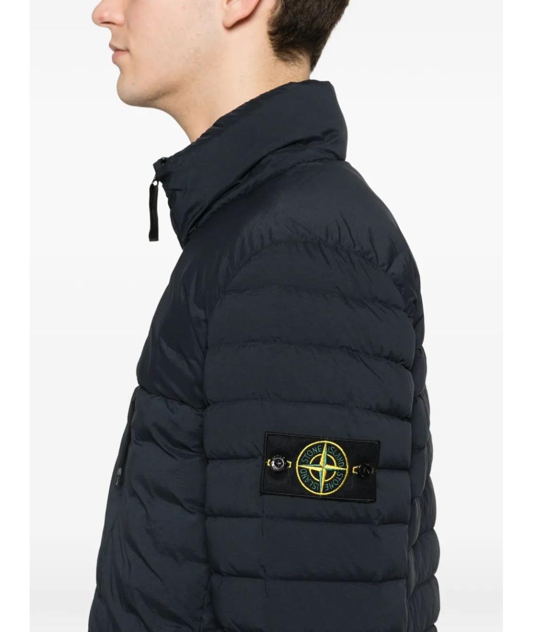 STONE ISLAND Темно-синяя полиамидовая куртка, фото 5