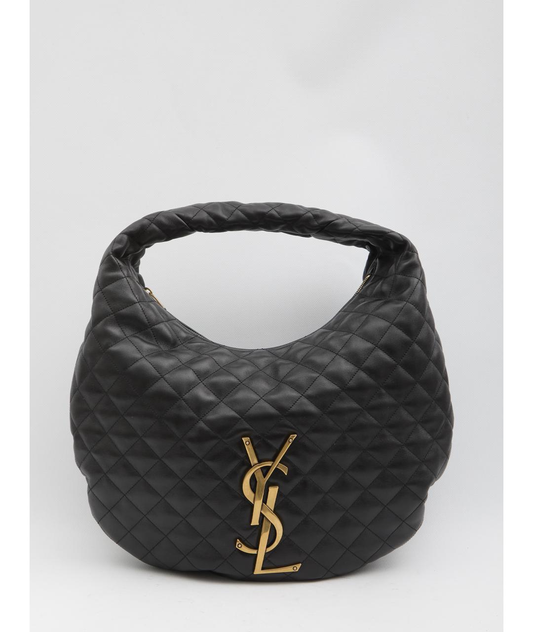 SAINT LAURENT Черная кожаная сумка тоут, фото 5