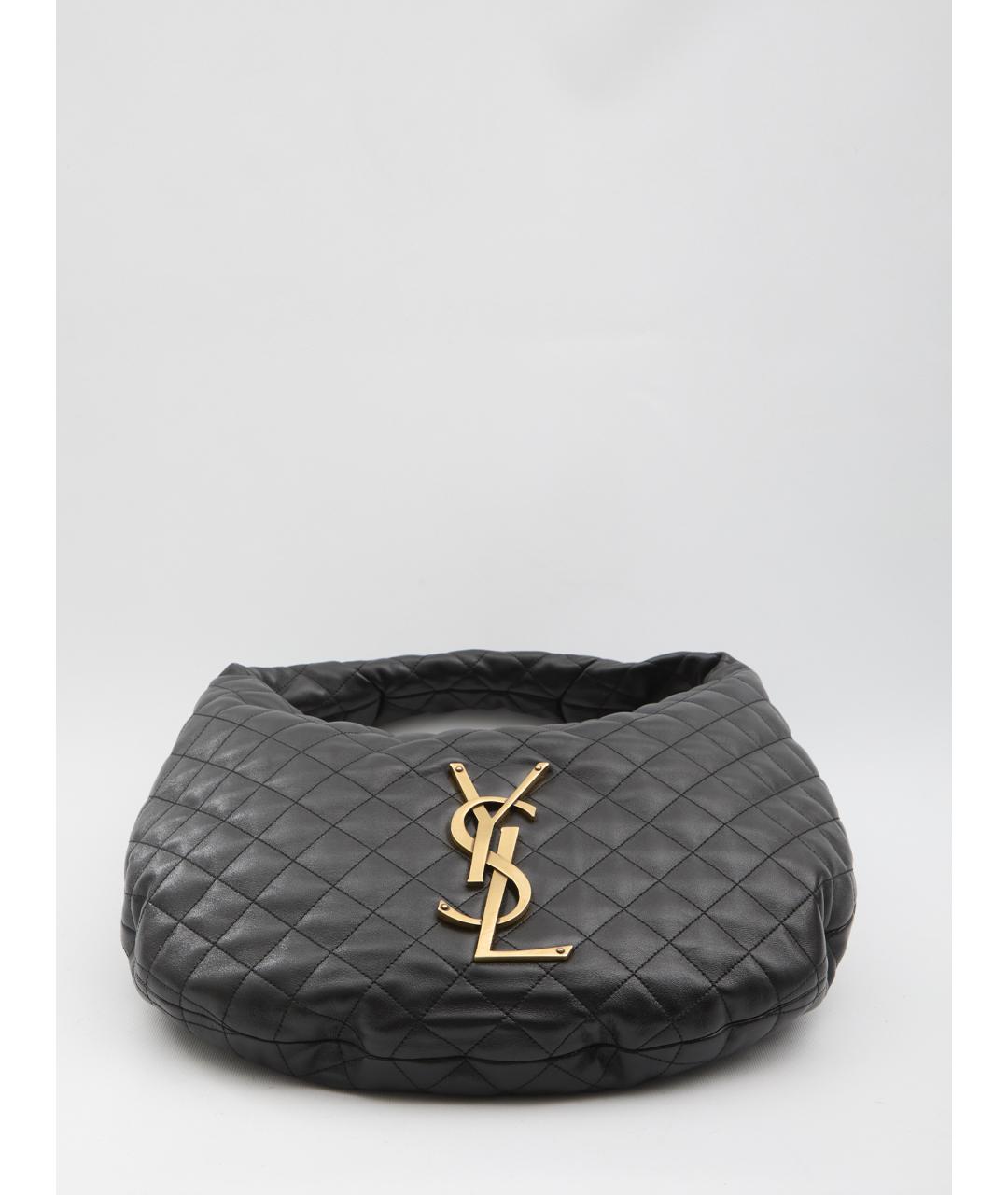 SAINT LAURENT Черная кожаная сумка тоут, фото 3