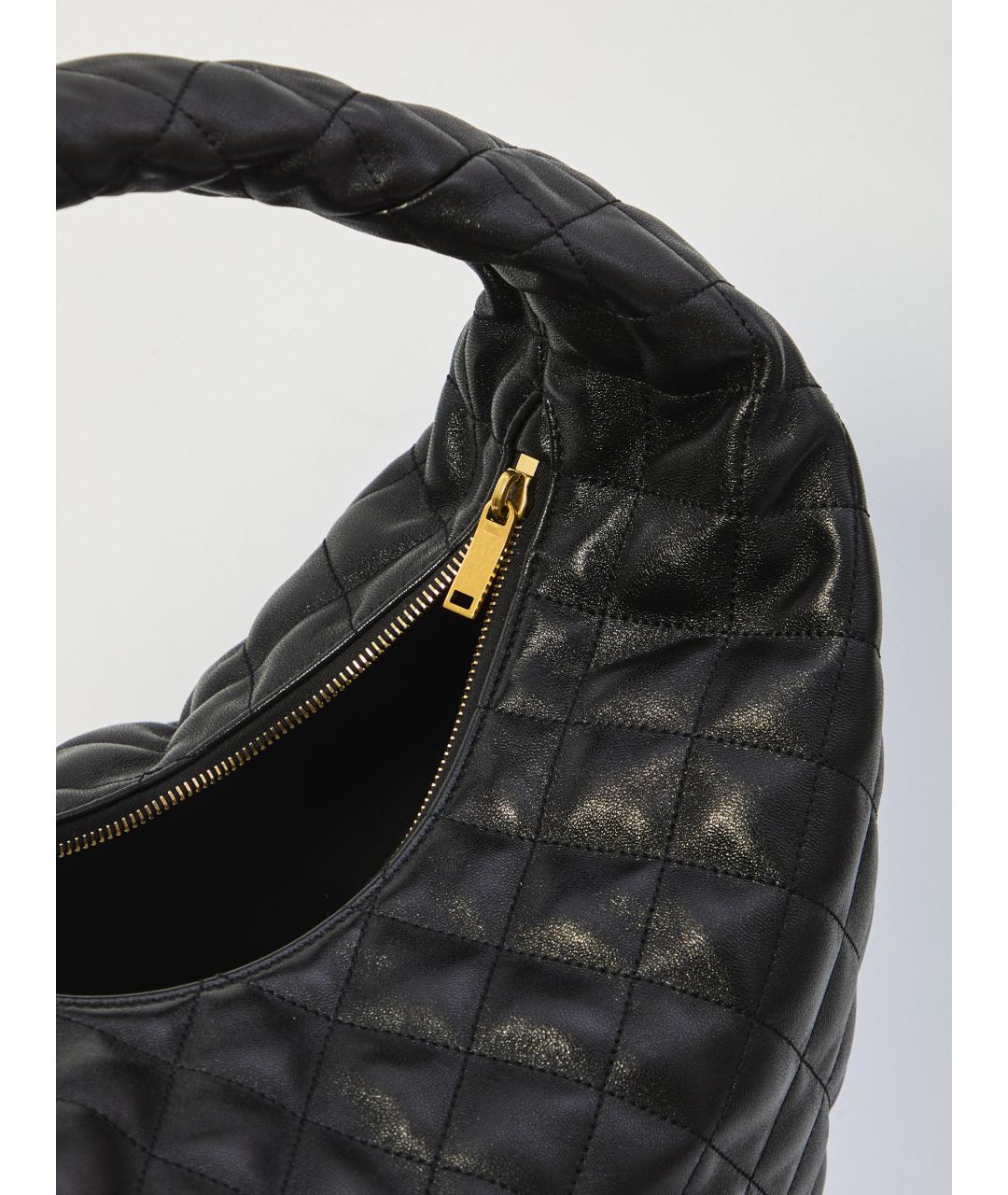 SAINT LAURENT Черная кожаная сумка тоут, фото 4