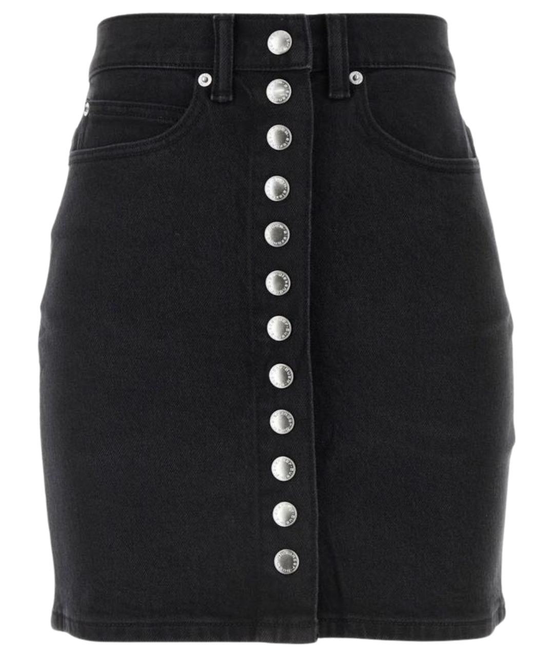 ALEXANDER WANG Антрацитовая деним юбка мини, фото 1