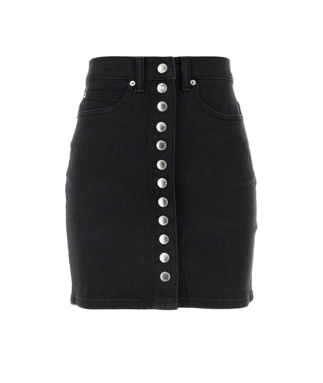 ALEXANDER WANG Антрацитовая деним юбка мини, фото 8