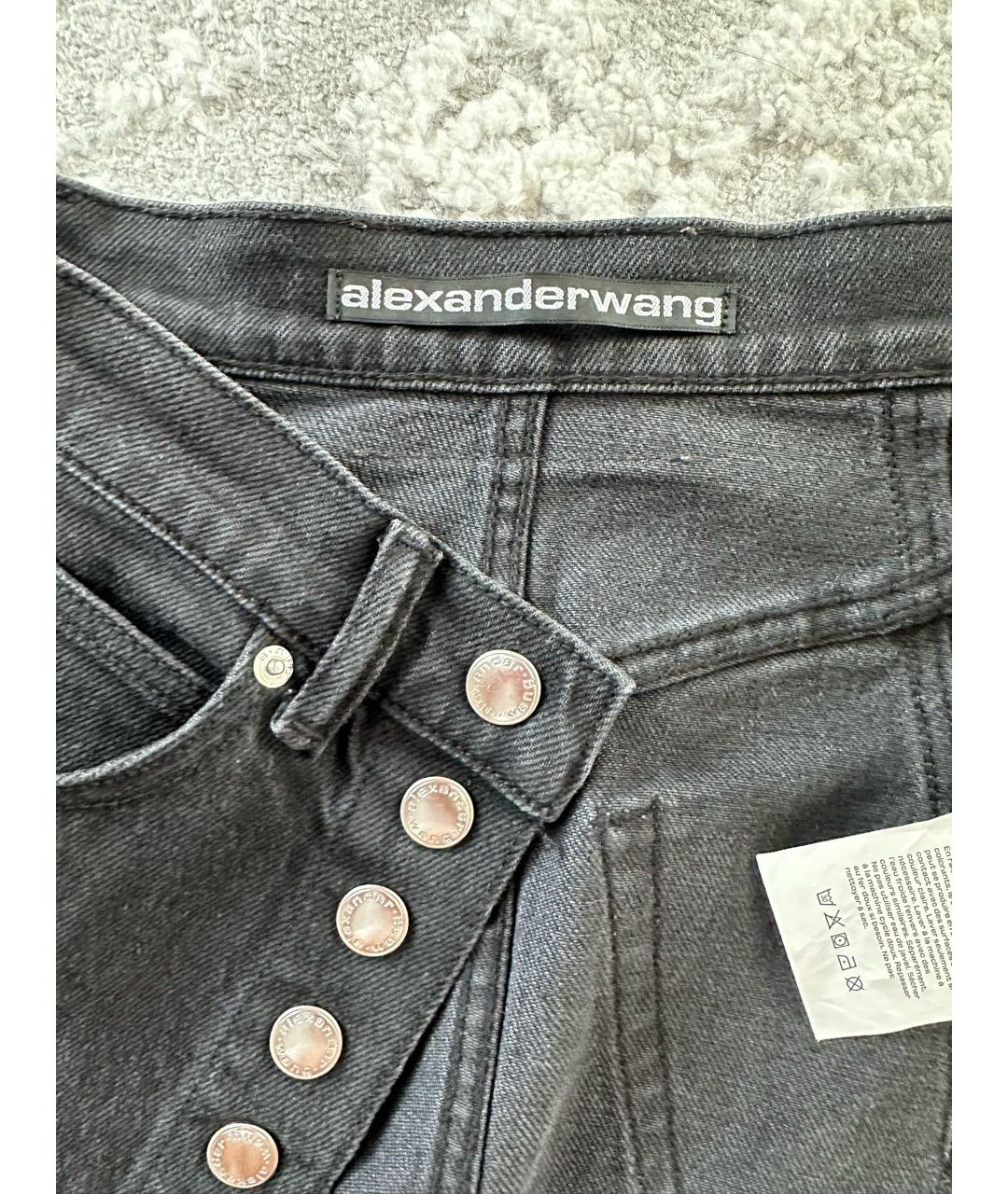 ALEXANDER WANG Антрацитовая деним юбка мини, фото 6