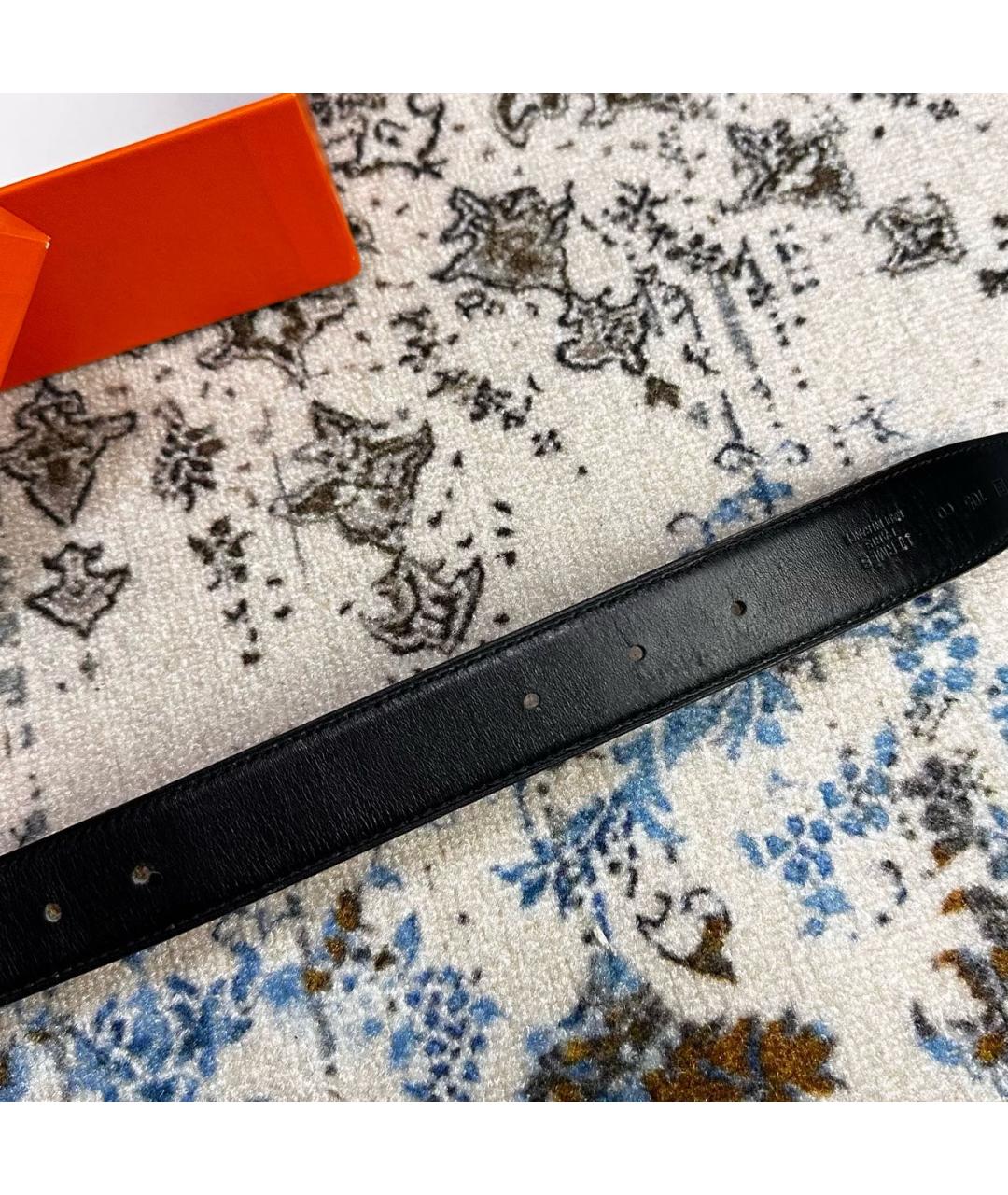 HERMES Черный кожаный ремень, фото 3