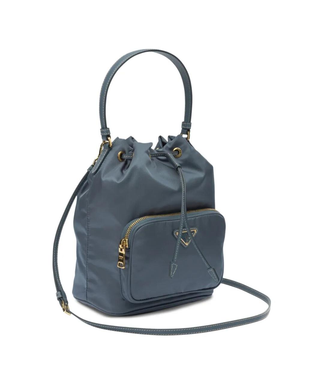 PRADA Синяя тканевая сумка тоут, фото 3