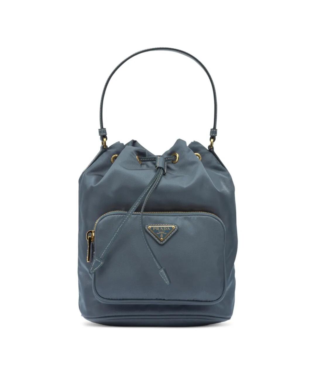 PRADA Синяя тканевая сумка тоут, фото 1