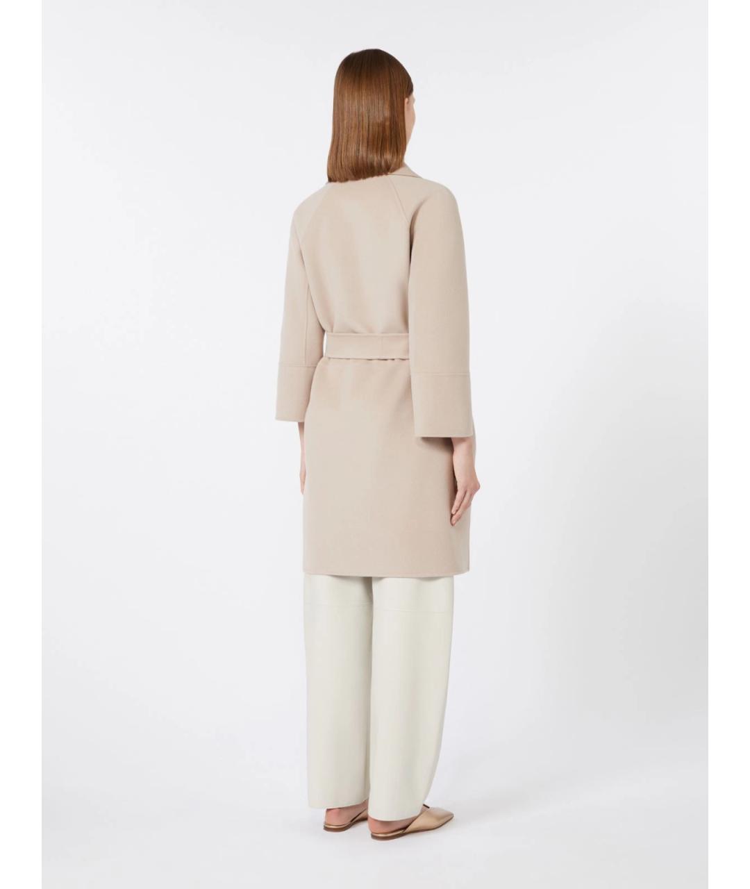 'S MAX MARA Бежевое шерстяное пальто, фото 4