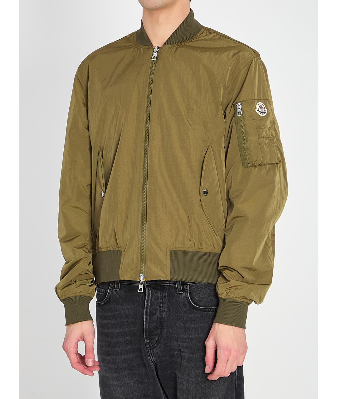 MONCLER Зеленая полиамидовая куртка, фото 2