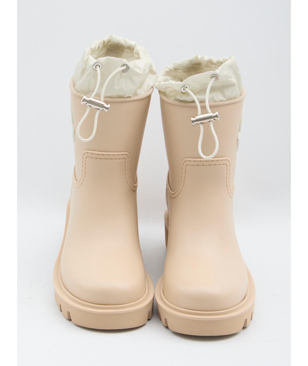 MONCLER Бежевые резиновые полусапоги, фото 5