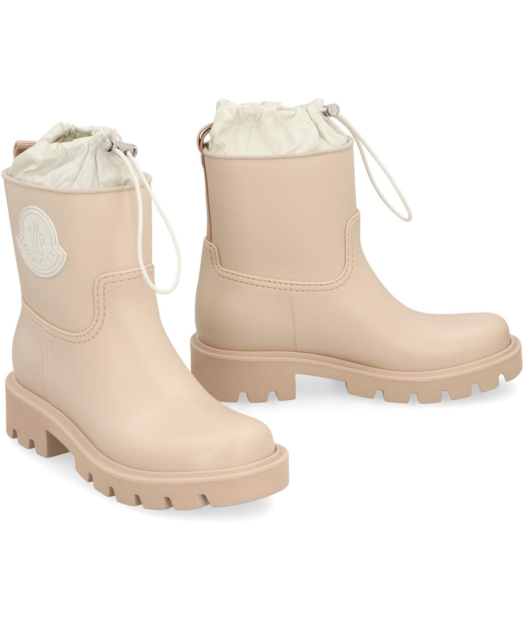 MONCLER Бежевые резиновые полусапоги, фото 3