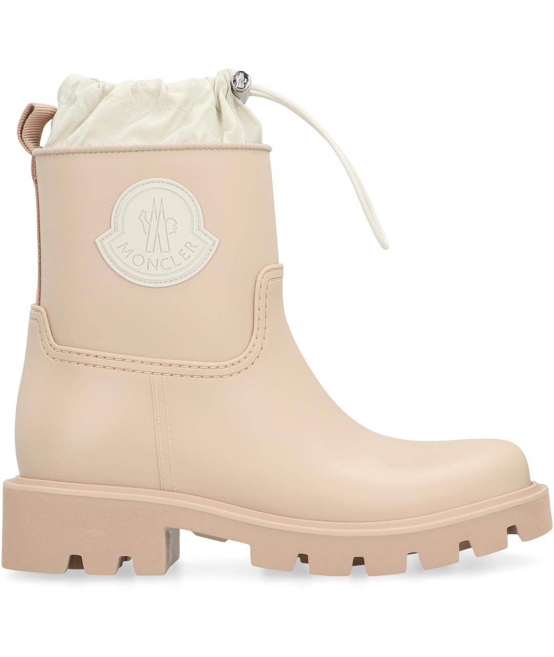 MONCLER Бежевые резиновые полусапоги, фото 2