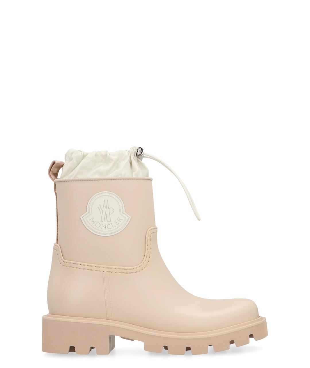 MONCLER Бежевые резиновые полусапоги, фото 1