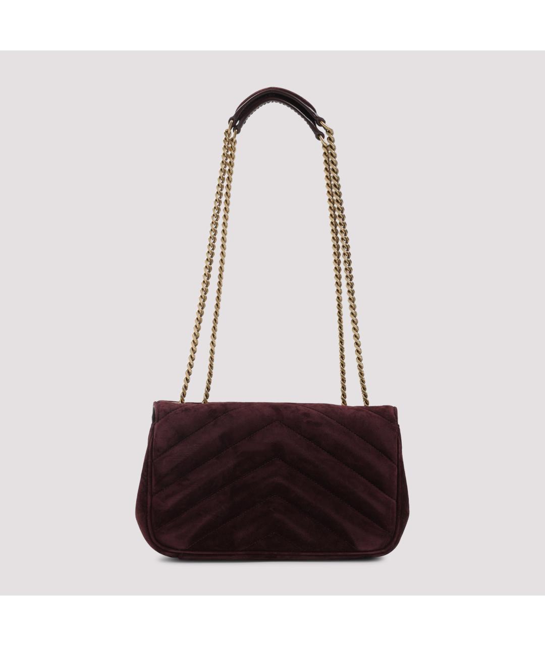 SAINT LAURENT Фиолетовая замшевая сумка через плечо, фото 3