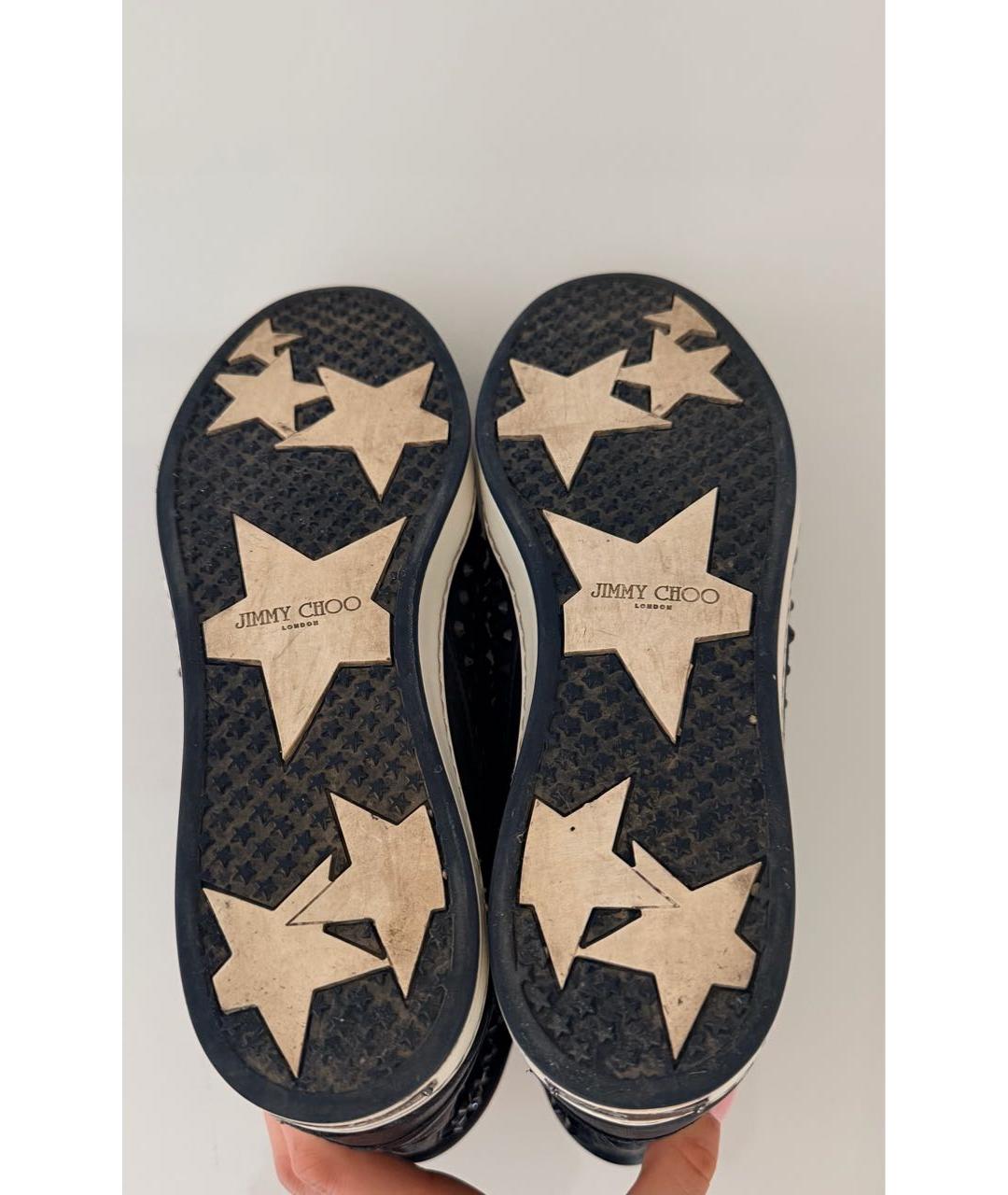 JIMMY CHOO Темно-синие кожаные кеды, фото 5