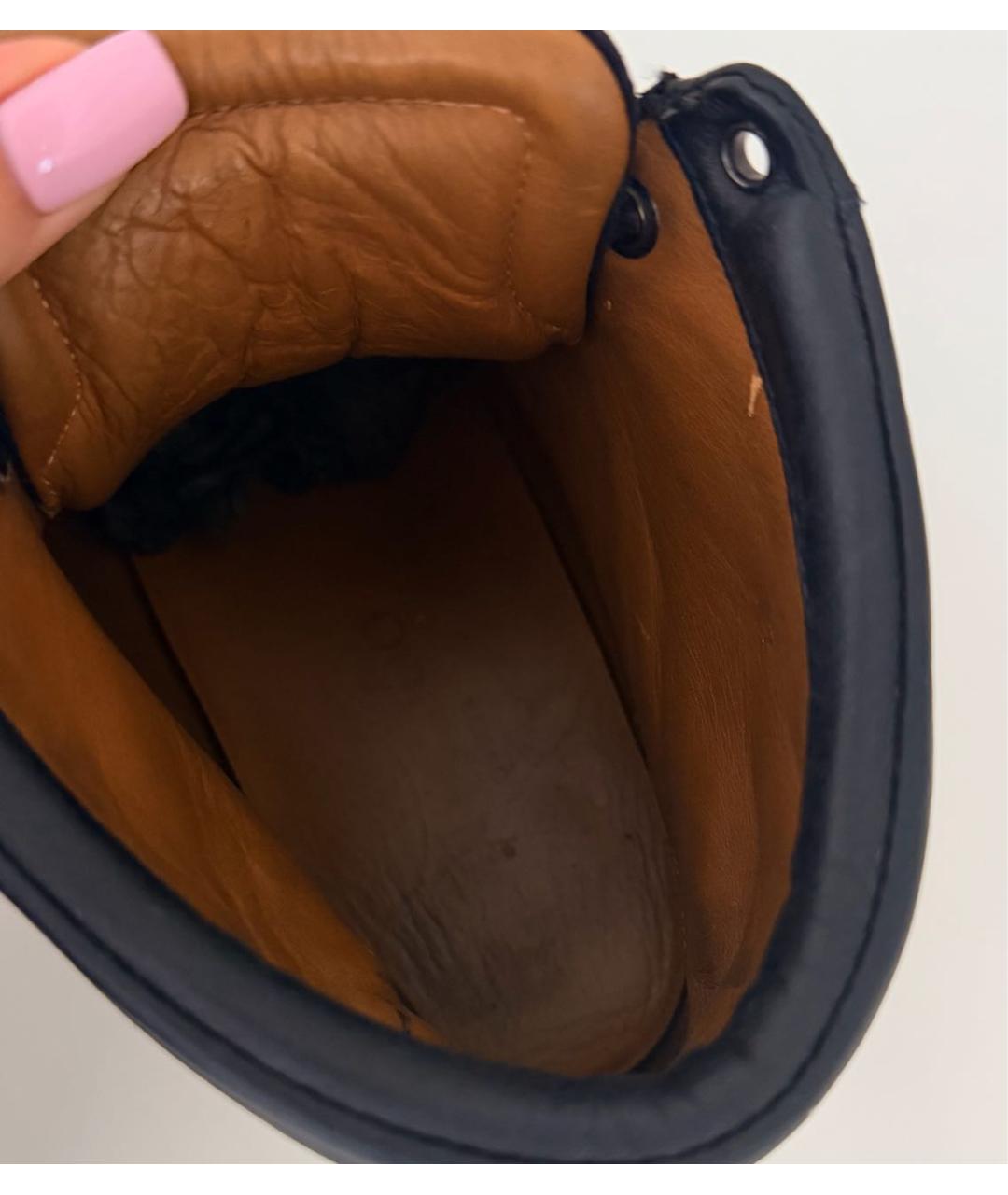 JIMMY CHOO Темно-синие кожаные кеды, фото 6