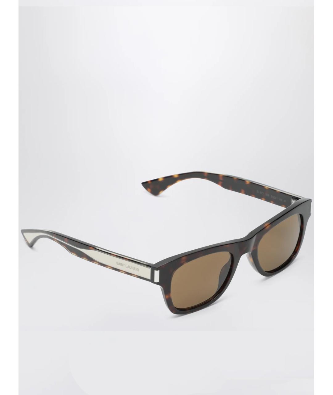 SAINT LAURENT Коричневые солнцезащитные очки, фото 4