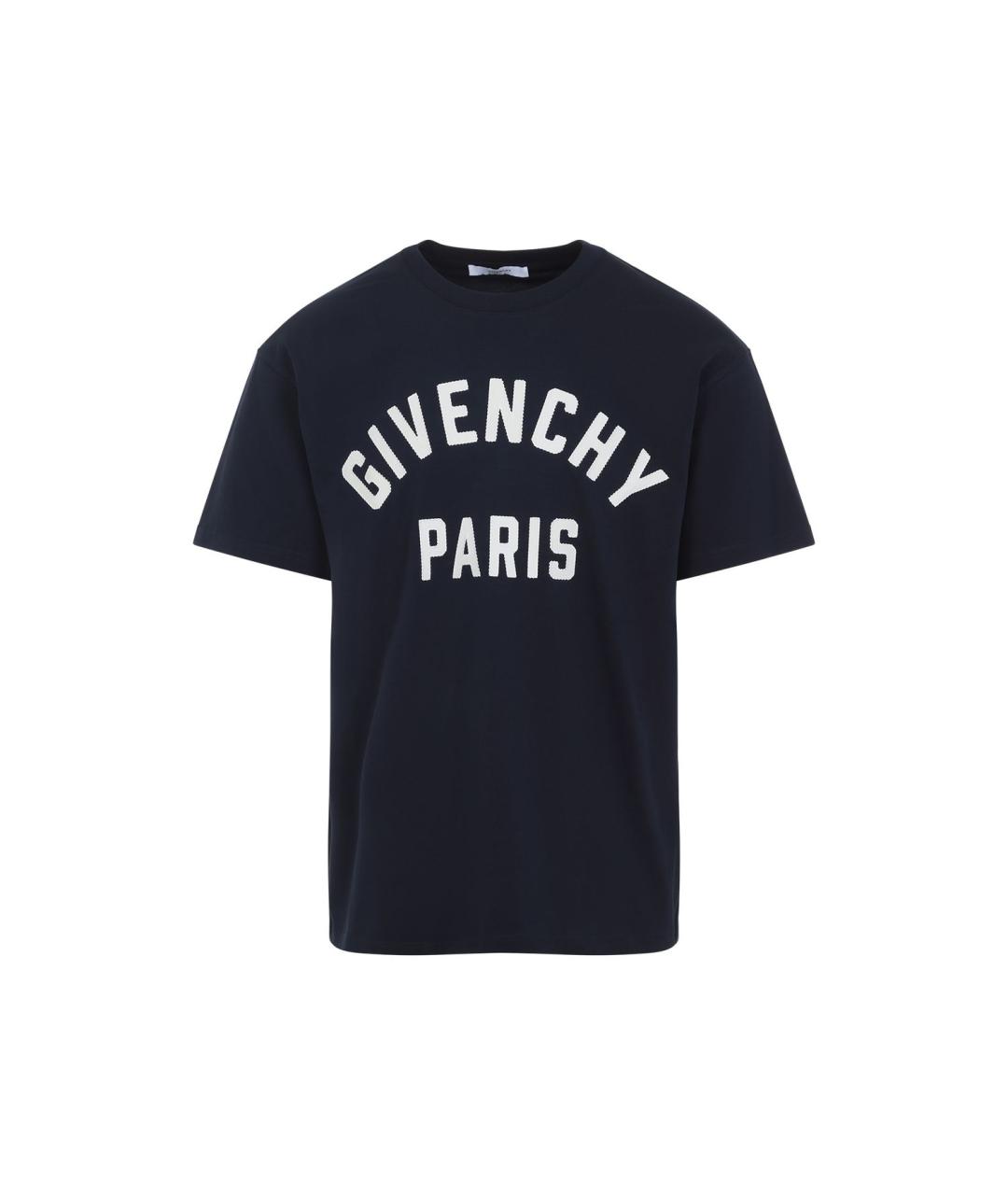 GIVENCHY Темно-синяя хлопковая футболка, фото 6