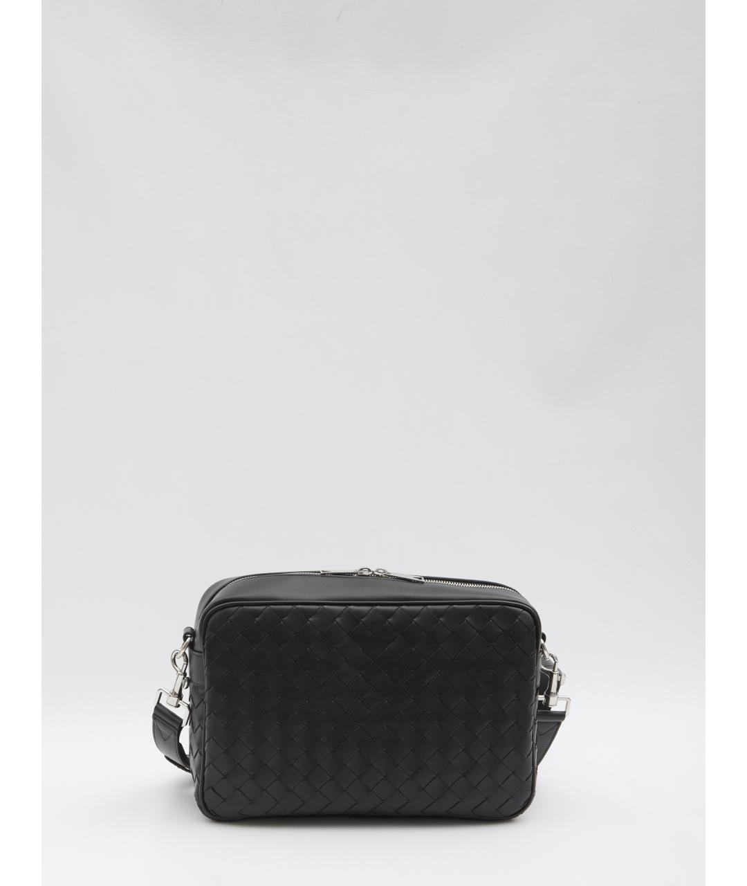 BOTTEGA VENETA Черная кожаная сумка на плечо, фото 6