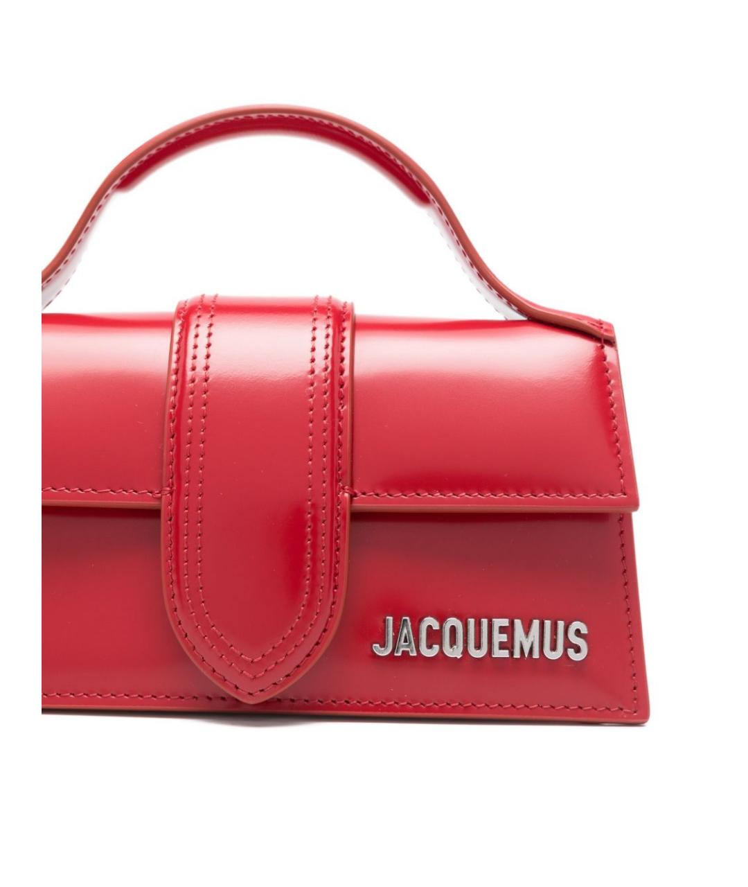 JACQUEMUS Красная кожаная сумка с короткими ручками, фото 4