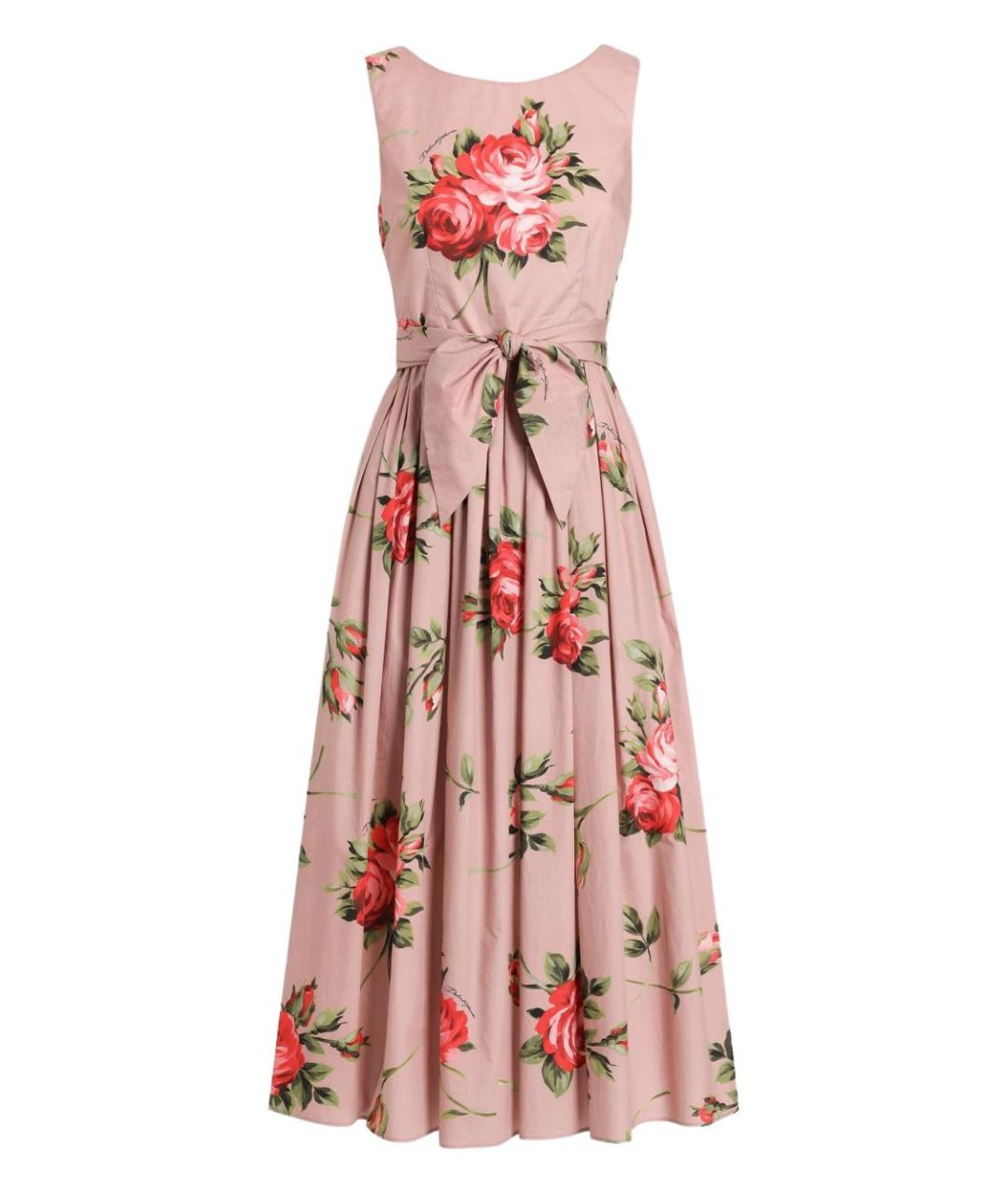 DOLCE&GABBANA Розовое хлопковое повседневное платье, фото 1