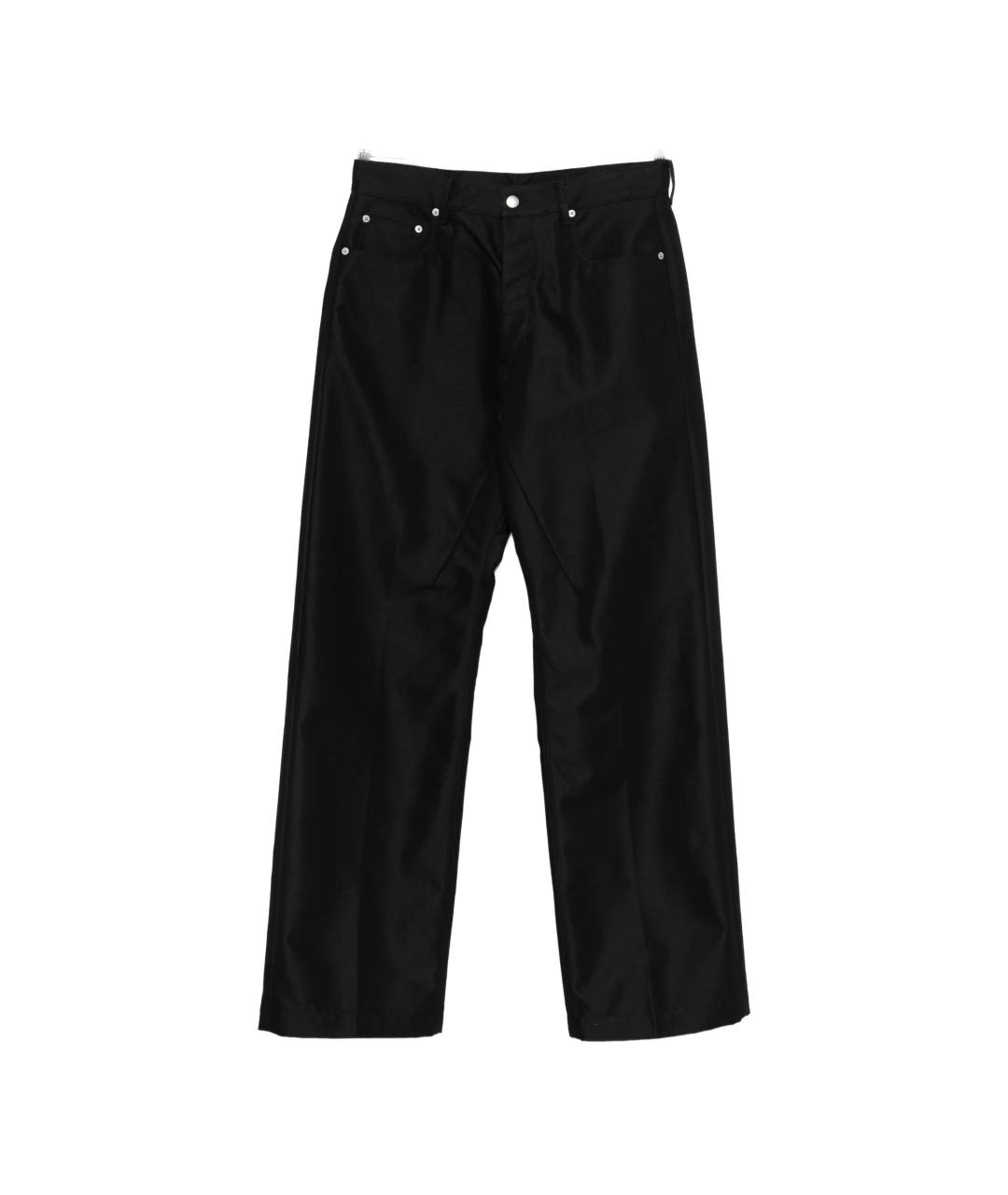 RICK OWENS Черные хлопковые повседневные брюки, фото 1