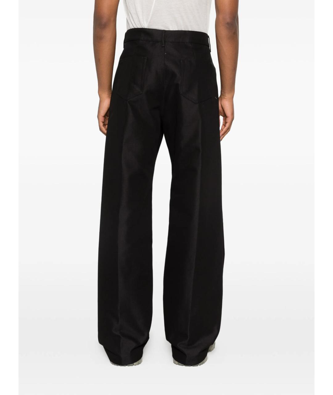RICK OWENS Черные хлопковые повседневные брюки, фото 4