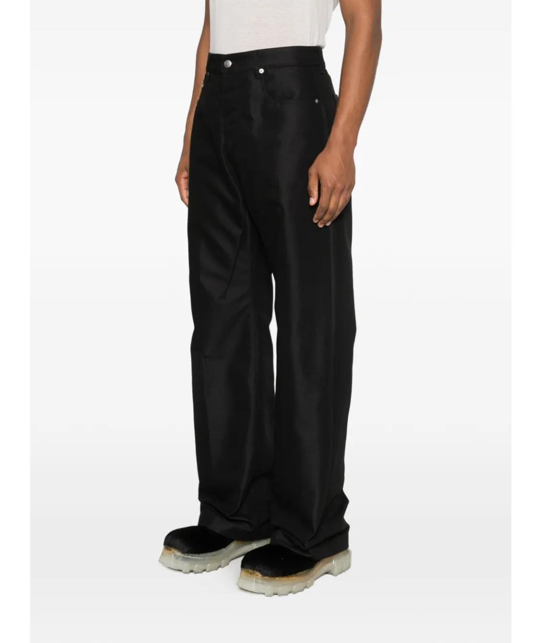 RICK OWENS Черные хлопковые повседневные брюки, фото 3
