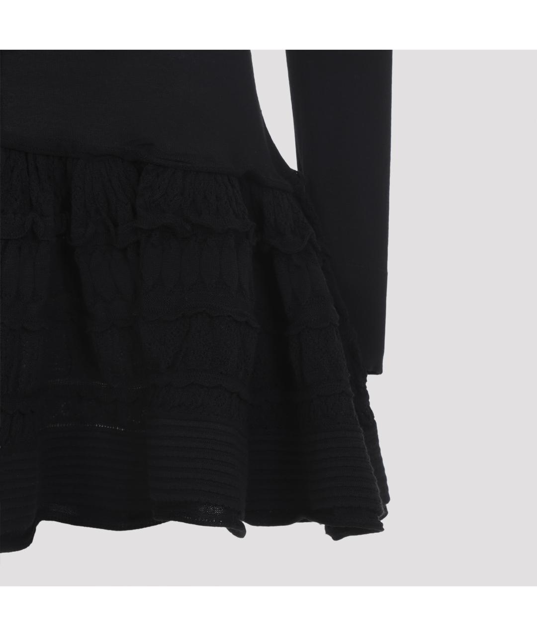 ALAIA Черное шерстяное повседневное платье, фото 5