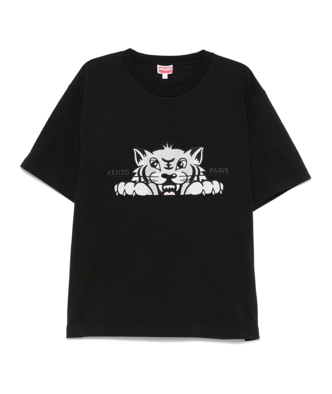 KENZO Черная хлопковая футболка, фото 4